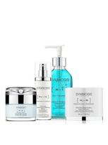 SYMBIOSIS Stangrinamasis/valomasis gelis (120 ml), atkuriamoji kaukė (50 ml), atkuriamasis serumas po spuogų (30 ml), regeneruojamasis naktinis kremas (50 ml)