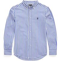 Polo Ralph Lauren Striped Color Block Button Long Sleeve Polo Shirt Kids Tops Blue 323918249-019 M