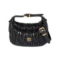 Miu Miu Matelassé Metalinis Logotipas Avikailio Parduotuvės Krepšys Moteriškos Rankinės Juoda 5NE026_AFPP_F0002 Gift Set(Basic Set+Box+Shopping Bag)