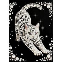 Pearl Painting Kit White Cat Theme Frameless Handicraft DIY Bedroom Decoration Living Room Wall Art Room Decoration Art Craft Decoration 30x40cm