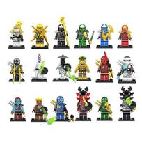 18 vnt. Ninjago mini figūrėlių rinkinys Kai Jay Sensei Wu Master konstruktorius žaislai