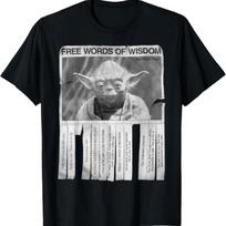 Star Wars Yoda Poster Words Of Wisdom Graphic T-Shirt S juoda
