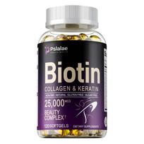 Biotinas, Kolagenas ir Keratinas - Anti-senėjimo, su MSM, Hialurono rūgštimi, Vynuogių sėklomis 120