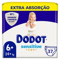 Sauskelnės Dodot Sensitive, 6 + dydis, 14 kg, 37 vnt.