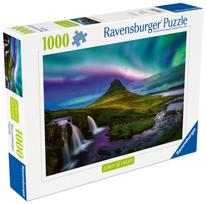 Dėlionė Ravensburger Aurora Over Kirkjufell, 50 cm x 70 cm, 1000 vnt., įvairių spalvų