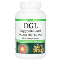 Natural Factors DGL Licorice Root Extract Chewable Tablets, 180 Tablets 180 pcs - 1 ea