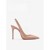 Vienintelis Aukštakulniai sandalai Raudoni Blizgūs padai Nude spalvos prabanga Tuščiaviduriai Nauji Elegantiški Aukštakulniai Seksualūs Slingback'ai Moteriški batai Moterims batai 34