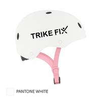 vaikiškas dviratininko šalmas trike fix su led lempute, reguliuojamas, s 48-54 cm, baltas