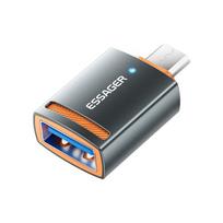 Adapteris Essager HuntUM, pilkas (USB-A lizdas–MicroUSB kištukas)