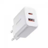 Įkroviklis Joyroom JR-TCF05 baltas 20W (1xPD 1xQC3.0) + Type-C / Lightning 100cm laidas