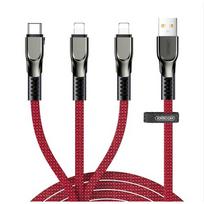 USB laidas Joyroom 3in1 raudonas 130cm (iki 3.5A / 480mbps)