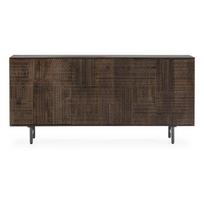 Tamsiai rudos spalvos iš mango masyvo šoninė spintelė 160x75x40 cm Kalai – MOME