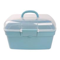 Dėžutė su rankena 20x15x10.5cm - skaidri - plastikinė - organizatorius
