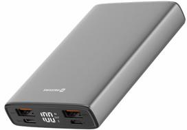 Nešiojamas įkroviklis (Power bank) Swissten Aluminum, 10000 mAh, 20 W, pilka sp.