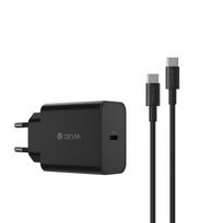 Devia wall įkroviklis Rocket PD 45W 1x USB-C baltas + laidas USB-C - USB-C
