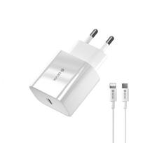 "Devia" sieninis įkroviklis "Smart PD" 1x USB-C 1x USB 20W, baltas