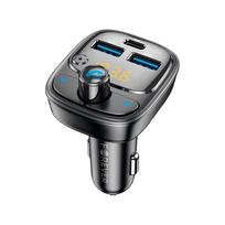 Forever TR-370 Bluetooth FM siųstuvas, 2 x USB-A, 1 x USB-C PD 30W, juodas