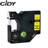 Su DYMO D1 suderinama juostelė CIDY 40918 9 mm geltona juostelė juodas tekstas