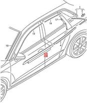 Vag Vario Šluostės Antžvėris Su Dekoratyvine Juosta C Audi A3 S3 8V 2013 2017 Originalus 8V5853283AT94