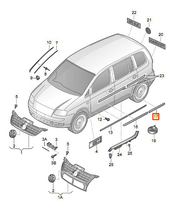 VAG VW Touran apsauginė juostelė dešinės pusės galinėms durims chromuota blizgi originali 1T0853754GGRU