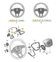 VAG AUDI A6 vairo valdymo jungiklio apvado liejinys M Originalus 4K04196893Q7