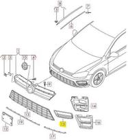VAG NAUJOS ORIGINALIOS VW GOLF R-LINE MK7 13-16 APATINĖS KAIRĖS PUSĖS N/S GROTELĖS JUODOS SPALVOS 5G0853665G 041