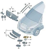 VAG ORIGINALUS VW Tiguan 2012-2016 Priekinis Dešinysis Rūko Žibinto Grotelės 5N0853666E9B9