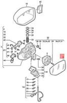 VAG Originalus veidrodinis stiklas asferinis - platus kampas šildomas su laikikliu 4N0857536B