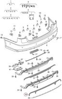 VAG Naujas originalus AUDI A6 S6 Avant juodas galinis korio grotelių apdailos elementas 4G0807833C9B9 OEM