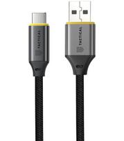 Juodas laidas USB-A - USB-C 15W / 3A 100cm "Tactical Fast Rope Aramid 2.0"