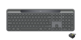Logitech Signature Slim Solar+ K980 for Business Belaidė klaviatūra, RF+Bluetooth, US Int, Graphite