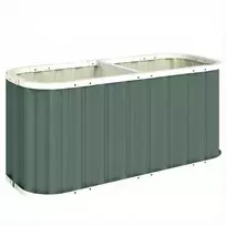 Pakeltas metalinis lysvas 136 x 53 x 61 cm su apsauginiais kraštais, augalų etiketėmis, pirštinėmis ir atviru dugnu