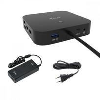 i-tec USB-C Dual Display Docking Station HDMI DP LAN AUDIO Power Delivery 100 W + Universal Charger 100 W - Docking Station