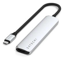 Satechi 6-in-1 USB-C Slim Multiport USB-C (USB-C, 2x USB-A, 4K HDMI, micro/SD card reader) (silver)