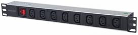 Intellinet power supply cable for a 1U PDU to a 19" rack with a switch
