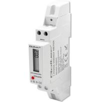 Qoltec 1-phase electronic energy consumption meter on a DIN rail | 230V | 30A | LCD | 1P
