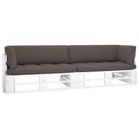 Dvivietė sofa iš palečių su pagalvėlėmis, impregnuota pušis