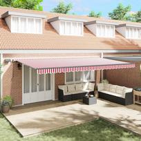 Ištraukiama markizė Raudona ir balta 600 ×300 cm audinys