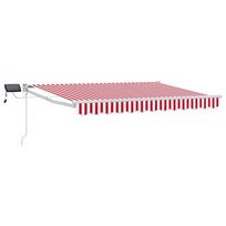 Rankinė ištraukiama markizė su LED Raudona ir balta 3 x 2,5 m
