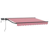 Rankinis markizės rėmas su LED Raudona ir balta 3 x 2,5 m