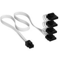 Corsair Cable, Type 4, PATA Power Connectors, 450mm, 550mm, 650mm, 750mm, individually sleeved – white