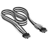 Corsair Premium Sleeved 12V-2×6 to 12V-2×6 Cable, Universal – Black/White