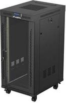 Lanberg Standing 19" 24U Rack Installation Cabinet 600×800 Black with Glass Door and LCD (Flat Pack) V2
