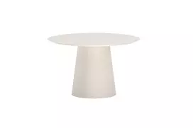 Lanzo valgomojo stalas, skersmuo 120 cm – smėlio spalvos aliuminis