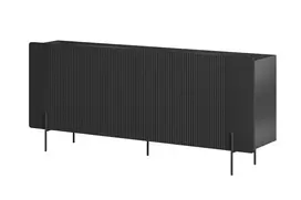 Komoda Malmi 200 cm, juoda juodos kojos