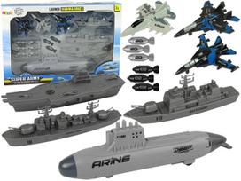 Žaislinių transporto priemonių rinkinys Lean Toys Super Army Launch Submarines, pilka sp.