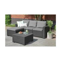 Sodo kampinė sofa ir stalas, Kalifornijos šezlongas, pilkas | 29212692939 | 8711245157412
