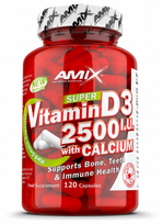 Amix Nutrition Super Vitamin D3 2500I.U. with Calcium 120 kaps.