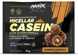 Amix Black Line Micellar Casein 35 g. - Ispaniškos "Bombon" kavos saldainių (Kreminė kava su kondensuotu pienu)