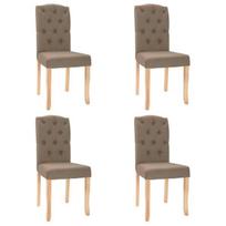 vidaXL Valgomojo kėdės, 4vnt., taupe spalvos, audinys, Rusva